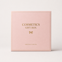 Gepersonaliseerde logo luxe huidverzorgingsverpakking Valentijnsdag papieren cosmetische roze magnetische cadeaudoos met kaartvakje