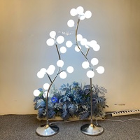Décorations de mariage dorées, fournitures de décoration d'événements, fleurs artificielles, lampadaires LED pour mariage