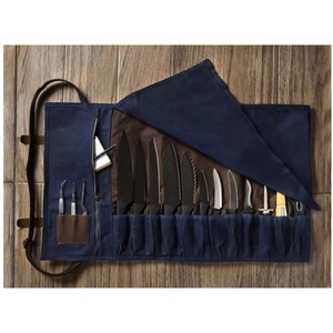 Free Sample camping outdoor knife carrier tote <b>Waxed</b> casual Knife Roll Chefs <b>Bag</b> Deluxe Knife roll Case <b>bag</b> for chef - Product Image 2