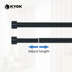 Kyok 72-144 'Có Thể Điều Chỉnh Chiều Dài Chất Lượng Hàng Đầu Bóng Hình Matte Rèm Màu Đen Finial Rèm Phụ Kiện Cho Nhà Hoặc Khách Sạn