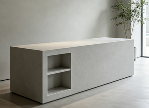 Mostrador de Recepción en Forma de I para Salón de Belleza, Moderno, Blanco, de Piedra Artificial, Estético, Mostrador Médico, con Luces LED - Product Image 6
