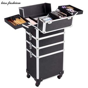 Private Label Empty Oem Artist Travel Aluminum Abs Compact Cosmetic Vanity Organizer Beauty Cosmetics <strong>Makeup</strong> <strong>Case</strong> <strong>on</strong> <strong>Wheels</strong> - Product Image 4