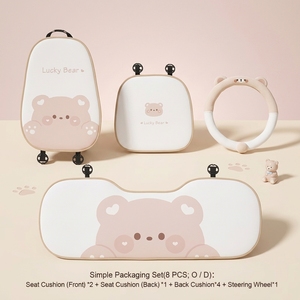 Coussin de siège de <span class=keywords><strong>voiture</strong></span> en peluche motif ours mignon, kit complet pour l'intérieur, applicable toute saison, compatible avec la plupart des modè<span class=keywords><strong>les</strong></span> de véhicules - Product Image 5