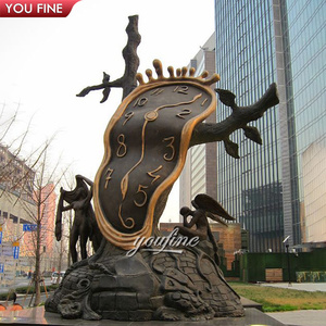 YOUFINE Scultura Orologio in Bronzo Fuso <span class=keywords><strong>Arte</strong></span> <span class=keywords><strong>Surrealista</strong></span> per Giardino e Galleria d'<span class=keywords><strong>Arte</strong></span> - Product Image 3
