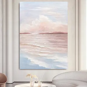 HUACAN Sea Oil Painting 100% Hand Painted Seascape Picture Wall Art Canvas Artwork Carving For Hotel Living Room Decoration