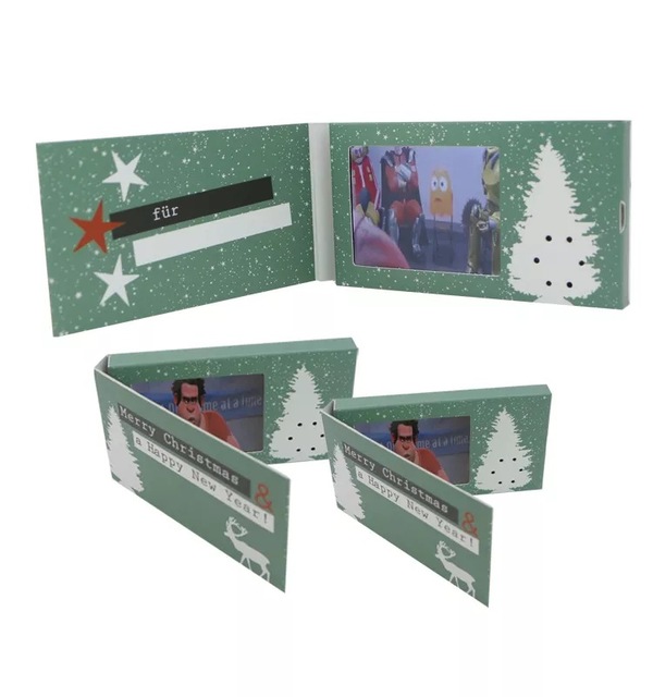 2.4 Inch LCD Video Advertising Greeting Card Printed Video Play Paper Business Card