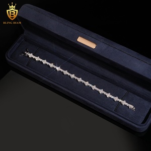 USA Warehouse Fine Jewelry Hot Sale 3mm 925 Silver Moissanite Diamond Hip Hop Star Tennis Chain <strong>Bracelet</strong> For Gift Wedding - Product Image 5