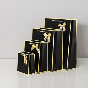 Lipack Luxury Boutique trang sức quà tặng bao bì mua sắm nhiều kích cỡ túi giấy quà tặng với Ribbon Tie Bow - Product Image 1