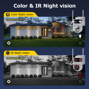 Wistino Ubox tre lenti telecamera di sicurezza Wifi solare esterno rilevatore di movimento allarme 15X Zoom 4G europeo telecamera solare - Product Image 6