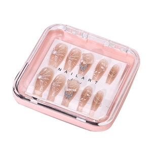 Nail Art Storage <b>Box</b> Rectangle Sealed Design For Coated Nails Display With Flip Top Cover Transparent Pattern - Product Image 4