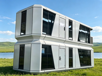 Maison capsule à double étage économique, maison préfabriquée à 2 étages, installation rapide, idéale pour les sites de camping