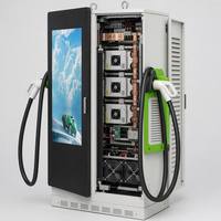 Station de recharge rapide DC 120 kW pour véhicules électriques, double connecteurs CCS2 GBT, pour parking commercial
