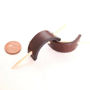 Épingles à cheveux en cuir de style vintage, designs personnalisés, élégantes attaches pour cheveux brunes pour femmes, épingles à cheveux simples et sophistiquées. - Product Image 5