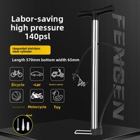 Pompe à air haute pression universelle multifonction portable en acier inoxydable haute résistance pour vélo et vélo électrique