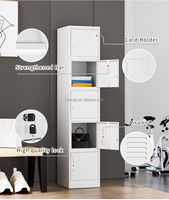 Casier de rangement en acier à 5 portes, peu encombrant, pour salle de sport et école, armoire métallique verticale pour personnel, verrouillable avec clé passe-partout