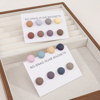 Nouveaux Aimants pour Hijab, Boucle Magnétique Plate Colorée, Fixation d'Écharpe Anti-Fuite de Lumière, Broche Multifonctionnelle Tendance Quatre Saisons