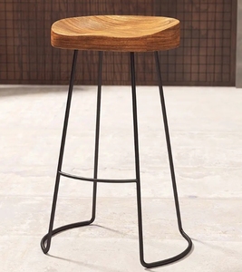 Tabouret de bar industriel rétro empilable, chaise haute de restaurant, tabouret de comptoir noir moderne en métal - Product Image 6