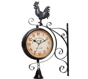 Relógio europeu barato simples criativo moderno de luxo para uso doméstico, relógio de parede dupla face mudo - Product Image 3