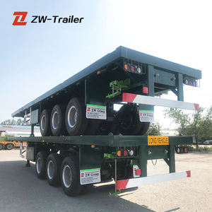 Harga Murah 3 as roda 20 kaki 40 kaki rangka kontainer digunakan kasur datar <span class=keywords><strong>Semi</strong></span> Trailer dengan kunci kontainer - Product Image 2