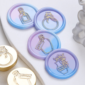 Tête de sceau à la cire de 2,5 cm en laiton massif gravé pour la décoration, série bouteille vide - Product Image 3