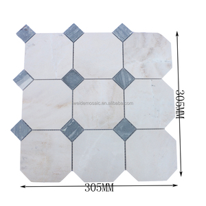 Motif de carreaux de mosaïque de marbre de sables de platine carreaux de mosaïque de marbre d'octogone pour des applications de murs et de planchers de salle de bains - Product Image 2