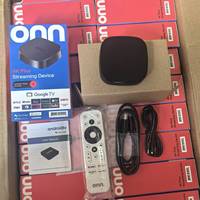 Boîtier TV Android Onn 4K Plus, Android 14, boîtier TV intelligent 4K UHD, processeur quadricœur, décodeur, WiFi 5G, télécommande vocale, lecteur multimédia en streaming
