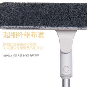 360 Degree Rotating Detachable Glass <b>Squeegee</b> For Window Mirror Bathroom Toilet Cleaning Grayish White Plastic - Product Image 2
