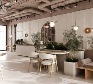 Mostrador de Café de Madera Personalizado con Iluminación LED, Muebles de Café a Medida, Accesorios para Cafetería y Panadería, Diseño Completo de Tienda, Servicio Integral - Product Image 4