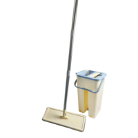 Ensemble de serpillères plates mains libres avec seau autonettoyant, tampons en microfibre, manche en plastique, kit de nettoyage domestique