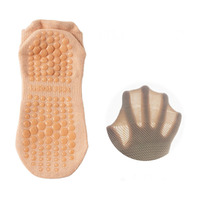 Chaussettes de yoga professionnelles antidérapantes avec grip en silicone - Chaussettes de pilates respirantes en maille pour femmes (support du logo personnalisé)