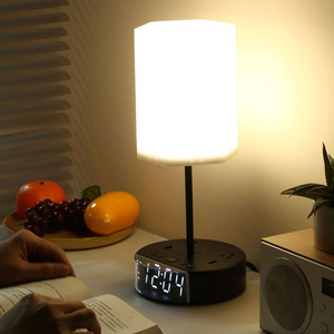 Lámpara de Noche <span class=keywords><strong>con</strong></span> Cargador, Batería de Respaldo, Carga Rápida, <span class=keywords><strong>Enchufe</strong></span> USB, Regleta de Corriente, Lámpara de Mesa de Hotel <span class=keywords><strong>con</strong></span> Estación de Carga - Product Image 2