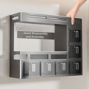 Étagère murale perforée en acier au carbone extra-épais pour assaisonnements, rangement combiné pour la maison - Product Image 2