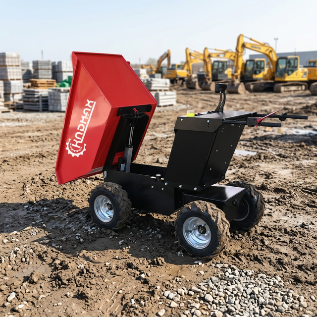 KNDMAX ED600E 600kg Capacity 4x4 Four-wheel Drive Electric Tipping Dumper 48V Battery Powered Lead-acid Wheel Loader 1 Year