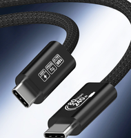 16K PD240W USB 5.0 C mâle vers USB 5.0 C mâle Charge d'alimentation transfert de données prise en charge vidéo 10cm câble de tresse en nylon