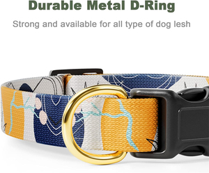 Collier pour chien en nylon à motif d'art abstrait personnalisé, boucle de collier réglable pour animaux de compagnie, impression par transfert thermique pour chiens de petite, moyenne et grande taille - Product Image 3