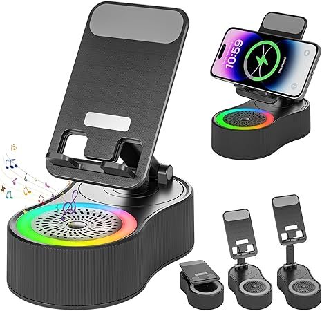 Multifunctional Wireless Charger Stand with Speaker and Phone Holder