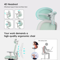 Chaise de conférence ergonomique, hauteur réglable, support lombaire, chaise de bureau moderne pour la maison/usage professionnel