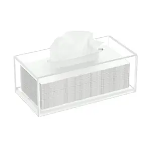 Acrylic Tissue Box Holder Facial Tissue Organizer Customized Magnetic Acrylic Tissue Box