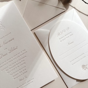 Juego de Invitaciones de Boda de Lujo, Papel Artístico con Grabado en Relieve, Tarjetas RSVP - Product Image 2