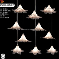 Lampe suspendue en forme de fleur de lys lisse, lumière LED blanc chaud, 10 têtes, plafonnier pour décoration de mariage, banquet, restaurant