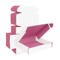 LOW MOQ Corrugado Reciclable Logo Rosa Embalaje de regalo Zapatos Caja de ropa Papel Postal Mailer Cajas de envío para pequeñas empresas