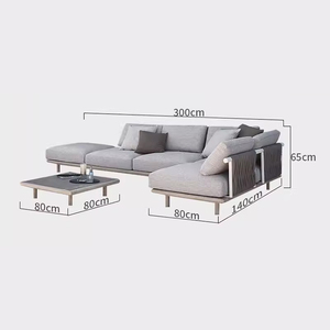 Ensemble <span class=keywords><strong>de</strong></span> mobilier <span class=keywords><strong>de</strong></span> <span class=keywords><strong>jardin</strong></span> moderne KMJ en rotin PE et aluminium avec tissu pour la maison, les hôtels, les balcons privés, les parcs, les salles à manger et les salons - Product Image 6