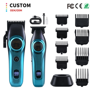 Tondeuse à cheveux électrique professionnelle pour salon, moteur haute vitesse, rechargeable, peignes de longueurs multiples, tondeuse à cheveux <span class=keywords><strong>sans</strong></span> fil pour barbiers - Product Image 1