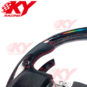 Volant de voiture sport en fibre de carbone forgée personnalisé avec LED pour Toyota GT86 GR86 GTS 2012-2023, compatible avec Camry Corolla LE RAV4 Supra - Product Image 2