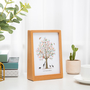 Solid Wood Photo <b>Frame</b> Rectangular Tabletop Eco-Friendly Modern Minimalist Wedding Decor - Product Image 2