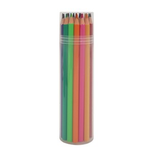 Paquete de tubo de plástico <span class=keywords><strong>24</strong></span> piezas Juego de lápices de colores al óleo Juego de lápices de colores solubles en agua - Product Image 1