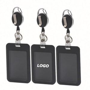 Porte-badge coulissant rétractable avec étui transparent pour cartes d'identité, cartes de visite, cartes d'accès ou cartes de bus, idéal pour le personnel de bureau et les événements - Product Image 1
