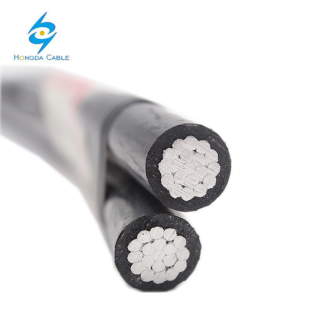 Aerial Bundled Twin Parallel Overhead Low Voltage Electrical Cable 16mm2 25mm2 Aluminum XLPE Industrial Construction 1kV/0.6kV