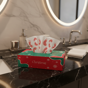 Mouchoirs en papier personnalisés Damon-Tissue, thème Noël, imprimés, 3 plis, en pâte <span class=keywords><strong>de</strong></span> bois <span class=keywords><strong>vierge</strong></span>, ultra doux, pour usage domestique, boîte carrée - Product Image 5