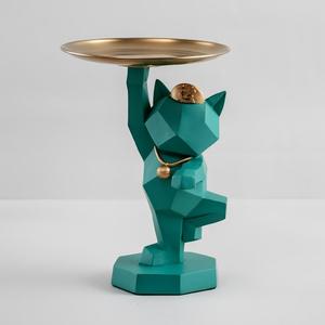 Oferta de Fábrica: Bandeja Decorativa de Resina con Gato de la Suerte Geométrico Pintado a Mano, Adorno de Mesa, Almacenamiento y Decoración para el Hogar - Product Image 5